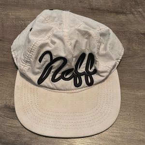 Neff cream and black graphic snap back hat